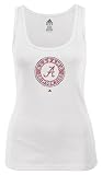 Alabama Crimson Tide adidas Women's White Mascot Stripes Rib Knit Tank