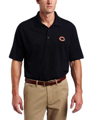 NFL Chicago Bears Men's DryTec Championship Polo, Navy Blue, Large
