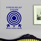 StikEez Blue Stress Relief System Band Head Here Funny Wall Decal