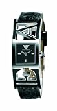 Emporio Armani Ladies Black Faux Python Leather Strap Watch with Black Enamel Detail :  ladies emporio armani watches emporio armani ladies black faux python leather strap watch with black enamel detail bracelet