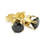 1/2ct Black Diamond Stud Earrings 14k Yellow Gold