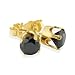 2ct Black Diamond Stud Earrings in 14K Yellow Gold