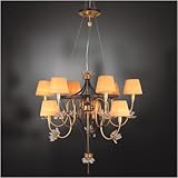 IMAGE OF Festina Nine Light Chandelier in Gold Leaf with Ebony
