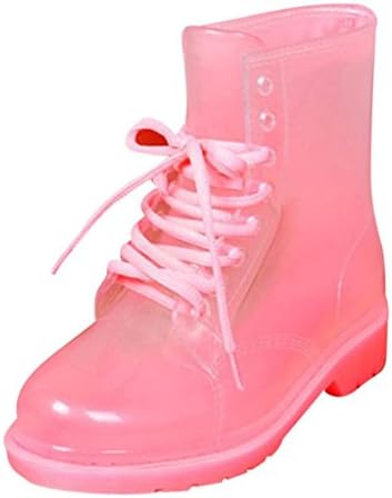 Hee Grand Women Crystal Jelly Martin Boots Rain Shoes US 5 Pink