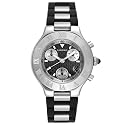 Cartier Men's Must 21 Chronoscaph Stainless Steel and Black Rubber Chronograph Watch #W10125U2