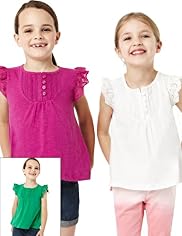 3 Pack Pure Cotton Broderie T-Shirts
