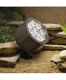 Kichler Lighting 15753AZT LED Accent Light 9-Light Low Voltage 60 Degree Wide Flood Light, Textured Architectural Bronze with Clear Tempered Glass