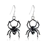 Ohrringe für Kinder/Damen mit glizernder Spinne - passende Kette erhältlich - Ideal für Halloween. Kommt mit exklusiver Geschenktüte