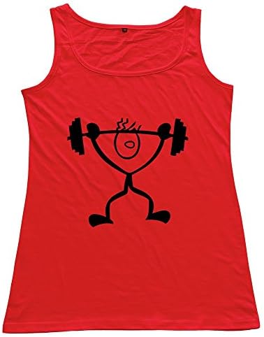 Women's Strong Guy Weightlifting Custom Hot Red Top By RRG2G Small
