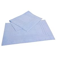 Calcot Growers Collection 100-Percent Zero-Twist Supima Cotton 2-Piece Bath Mat Set, Sky Blue