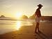 A Man in a Brimmed Hat on Zipolite Beach; Zipolite Means Beach of the Dead in Zapotec...