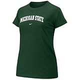 Nike Michigan State Spartans Green Ladies Arch Crew T-shirt