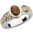 14K Two-Tone Gold Smoky Quartz and Diamond Ring