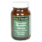A to Z Naturals Chromium Picolinate, 200 mcg, Capsules, 250 capsules