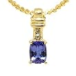 14K Yellow Gold Tanzanite and Diamond Pendant