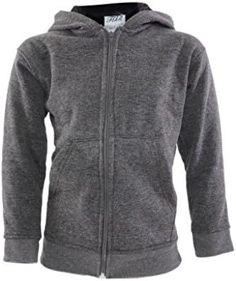 FGR Apparel Big Boys' Fleece Full Zip Hoodie M Charcoal