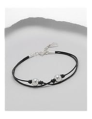 Leather Bracelet In 92.5 Sterling Silver