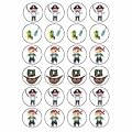 Pirate Wafer Paper style 24 Edible Wafer Paper Fairy/Cup Cake Toppers on an A4 sheet ready to cut out - Birthday Cake and Party Idea