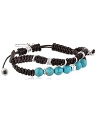 Kenneth Cole New York "Semiprecious Bead Item" Turquoise Semiprecious Bead Macrame Friendship Bracelet, 10.5"