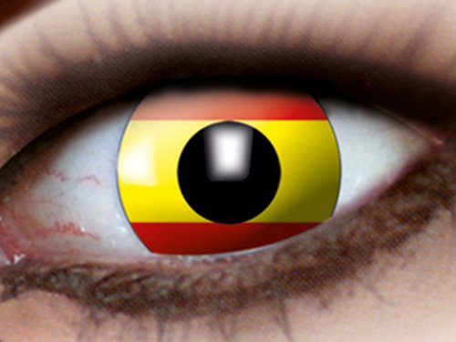 Rey Loco Länder Länderflaggen WM EM Fanartikel Kontaktlinsen Fun Linsen Fussball, Land wählen:Spanien m928