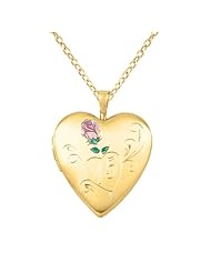 Sterling silver and 14k gold Heart Shaped Locket w/ Rose "15" Necklace