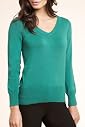 V-Neck Long Sleeve Plain Jumper [T38-5387-S]