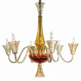 Waterford Crystal Cala Chandelier 6 Arm - Spicy Amber by