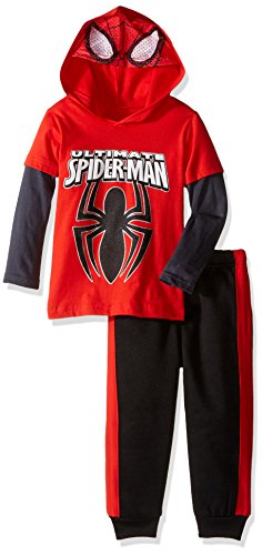 Marvel Toddler Boys' Spiderman Fleece Pant Set with Mask Eyes