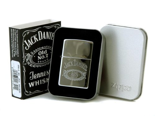 Original Polished Chrome Zippo Lighter with Engraved Jack Daniels 'No7' motiff