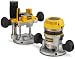 DEWALT DW618PK 12-AMP 2-1/4-HP Plunge and Fixed Base Variable Speed Router Kit with 1/4-Inch and 1/2-Inch Collets