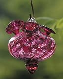 Cranberry Optic Glass Hummingbird Feeder