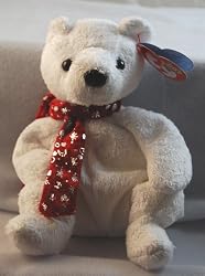 Ty Beanie Babies - 20000 White Holiday Bear with Red Scarf