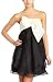 ABS Allen Schwartz Women's Strapless Tiered Party Dress,Black/Ivory,10