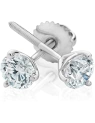 Supreme Certified Round Diamond Solitaire Earrings 1ctw