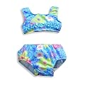 Girlfriends by Anita G Designer Clothes - Infant Girls 2 Piece Stripe Flower Bikini Bathing Suit, Blue, Multi (Size 24Months)