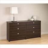 Prepac Series 9 Designer 6 Drawer Double Dresser in Espresso