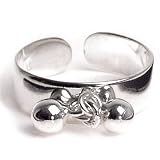 Sterling Silver Double Ball Drop Toe Ring