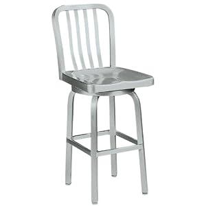 Sandra Swivel Counter Stool With Aluminum Seat, SWIVEL METAL, BRUSHED ALUMINM