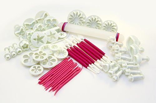 Sorcery Products 31 piece 7 Sets Fondant Heart Flower Cake Sugarcraft Cookie Mould Icing Plunger Cutter Tool Decorating Kit
