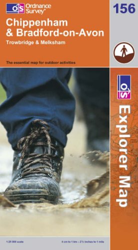 Explorer Map 156 Chippenham & Bradford-on-Avon Trwobidge & Melksham
