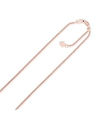 1.3mm 14K Rose Gold Adjustable Popcorn Chain