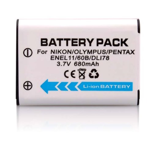 3.70V,680mAh,Li-ion,Replacement Digital Camera Battery for NIKON Coolpix S550, Coolpix S560,PENTAX Optio L50, M50, M60, Optio V20, Optio W60, Optio W80,RICOH R50,SANYO Xacti VPC-E10,OLYMPUS FE-370,Compatible Part Numbers:EN-EL11,D-LI78,DB-80,DB-L70,LI-60B,