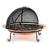 Large Copper Fire Pit with Spark Screen