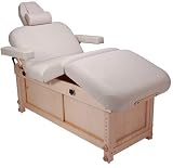 Custom Craftworks Mirage Stationary Salon Table Package with Cabinet (Cloud)
