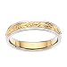 14k Two-Tone Comfort Fit Engraved Women's Wedding Band, 4mm.
