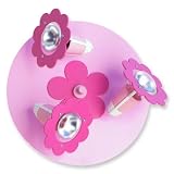 Kinderlampe Rondell Blüte rosa | Kids Lamp Flowers pink on a circle board