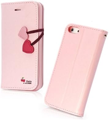 "Hello Deere" Cherry Series Wallet Style Soft Cover for iPhone 5/5s - Pink (HD-CS5GS-04)