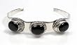 Silver Stone Bangle Bracelet, Size: 13mm