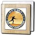 Perkins Designs Disc Golf - Disc Golf Competition in it to win it with frisbee disc golf player throwing a shot - Tile Napkin Holders