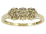 10KT .50CTW CHAMPAGNE DIAMOND CLUSTER RING